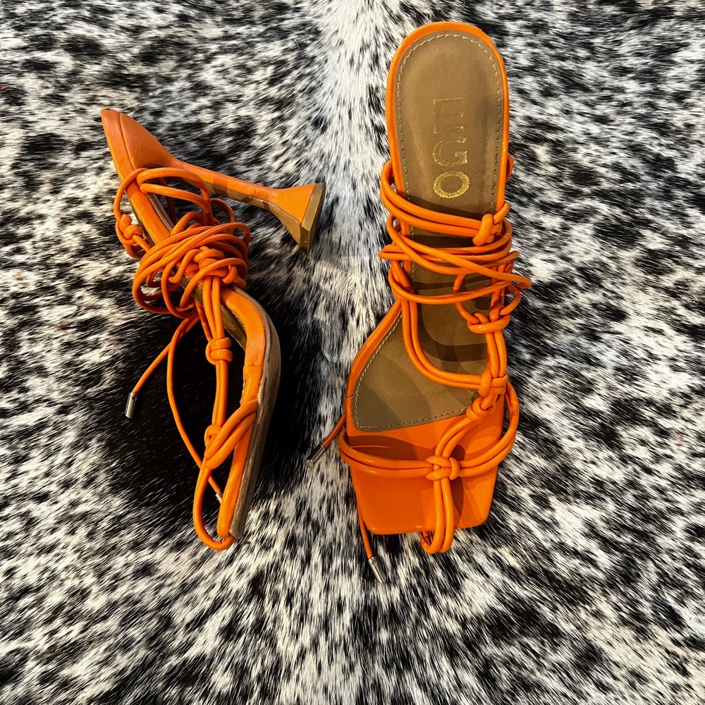 Orange EGO heel sandals